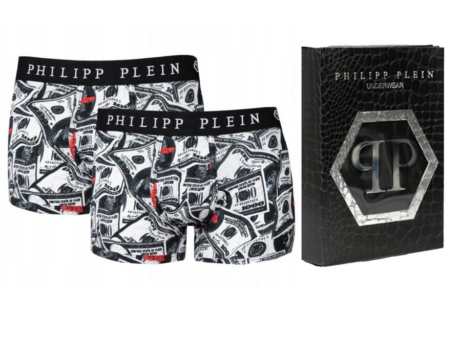 PHILIPP PLEIN Boxershorts Herren Unterwäsche 2er Pack Dollar Boxer Hose Rock’n’Roll trifft auf High-End-Komfort