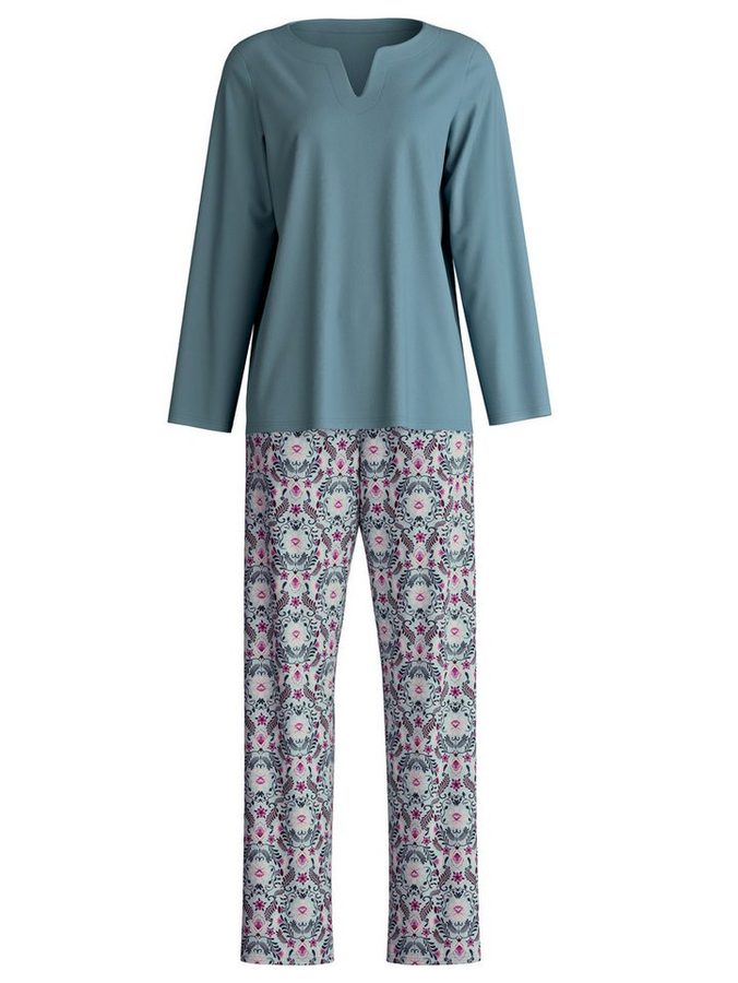 CALIDA Pyjama Autumn Dreams Damen (2 tlg) aus 100% hochwertiger Baumwolle, atmungsaktiv, pflegeleicht