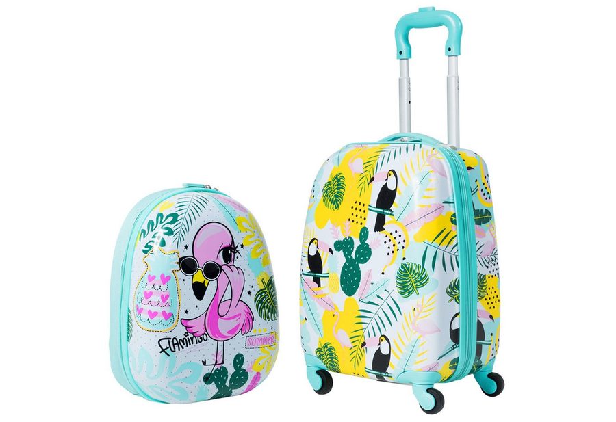 COSTWAY Kinderkoffer 2tlg Kinderkoffer, mit Rucksack