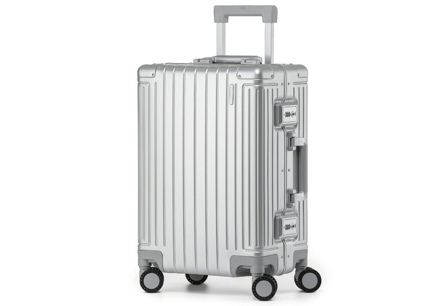 KOFA Handgepäckkoffer GENEVA, 55cm 100% Aluminium Hartschale, 4 Rollen, TSA Schloss