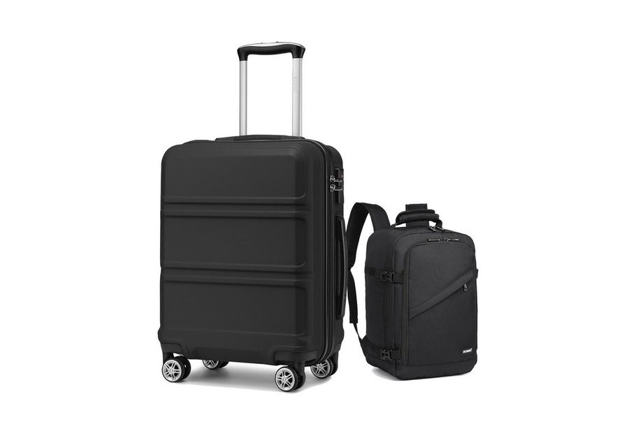 KONO Kofferset 2-teilig: 20" Handgepäckkoffer(ca. 55 cm Höhe)+Rucksack(40cm Höhe), (2 tlg)