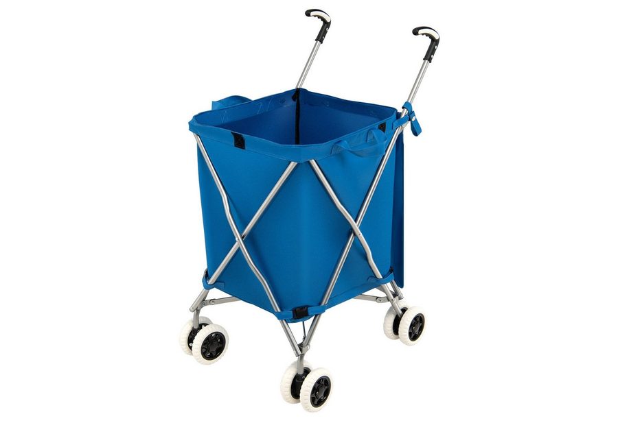 COSTWAY Einkaufstrolley, 90 l, bis 55 kg, mit Rädern & Griff, klappbar
