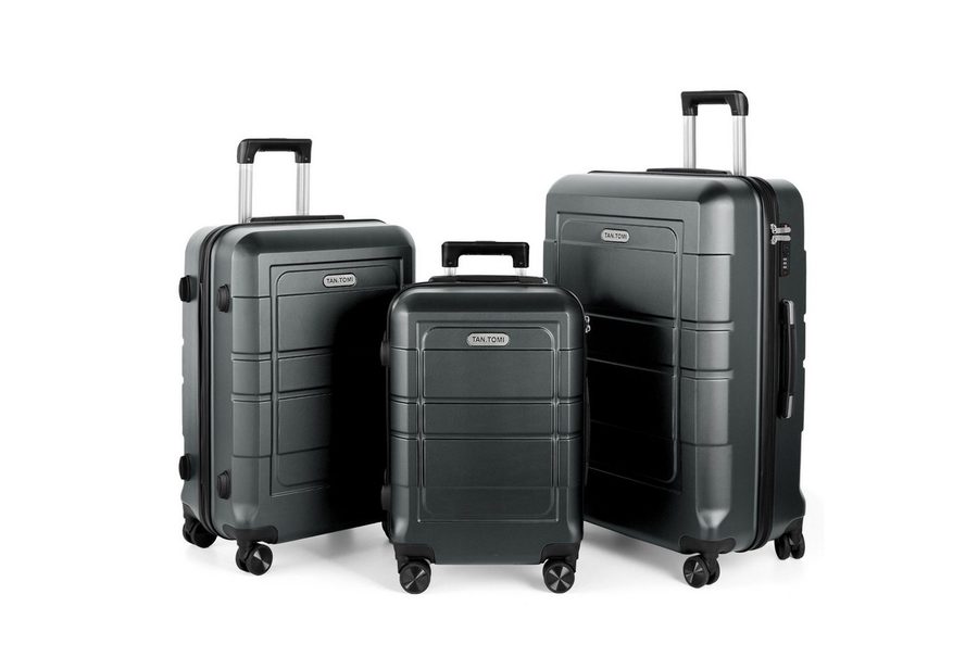 TAN.TOMI Kofferset Hartschale Trolley Koffer Leicht Reisekoffer ABS Erweiterbar Haltbar, 4 Rollen, Mit Zahlenschloss Trolley Handgepäck Große Kapazität 4 Rollen