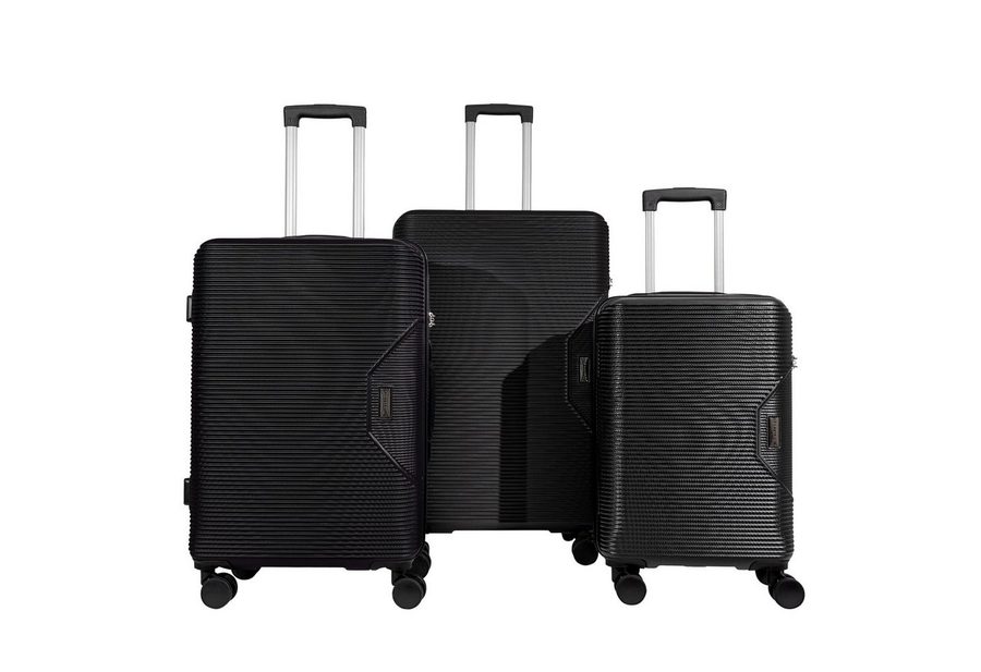 Crosstravel Kofferset Tampa, 4 Rollen, (3 tlg., Hartschalen Trolley Set), Robuste Hartschale mit Stil und Funktionalität