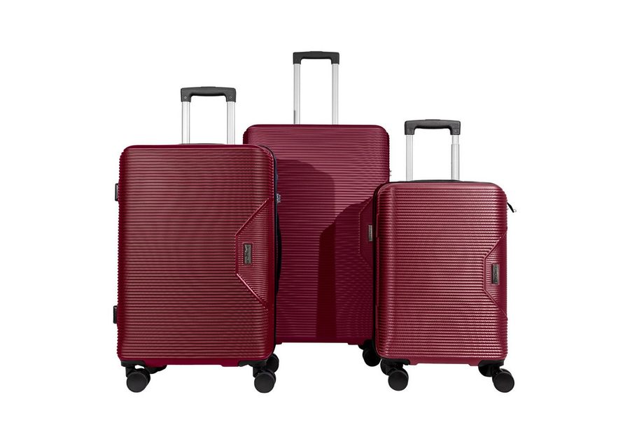 Crosstravel Kofferset Tampa, 4 Rollen, (3 tlg., Hartschalen Trolley Set), Robuste Hartschale mit Stil und Funktionalität