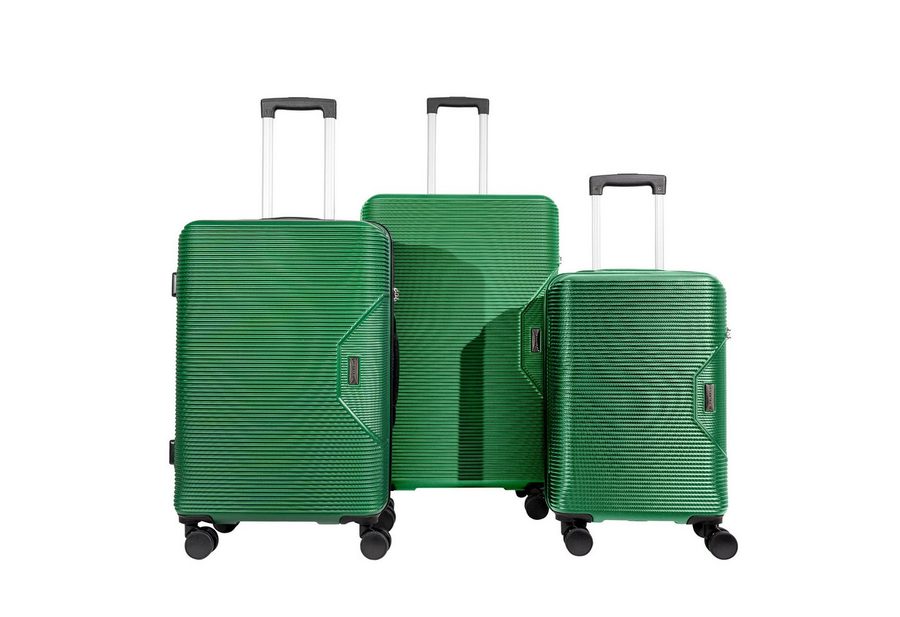 Crosstravel Kofferset Tampa, 4 Rollen, (3 tlg., Hartschalen Trolley Set), Robuste Hartschale mit Stil und Funktionalität
