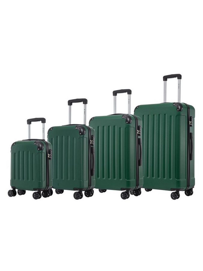 YONSLY Kofferset Reisekoffer Trolley Rollkoffer Handgepäck Hartschalenkoffer Größen-Set, 4 Rollen, (4er Set, 4 tlg., Größen S, M, L & XL), ABS und Aluminium, Zahlenschloss, Gummigriff, leicht und robust