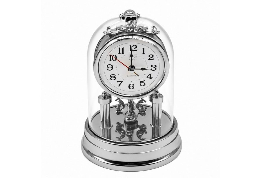 relaxdays Tischuhr Retro Tischuhr silber