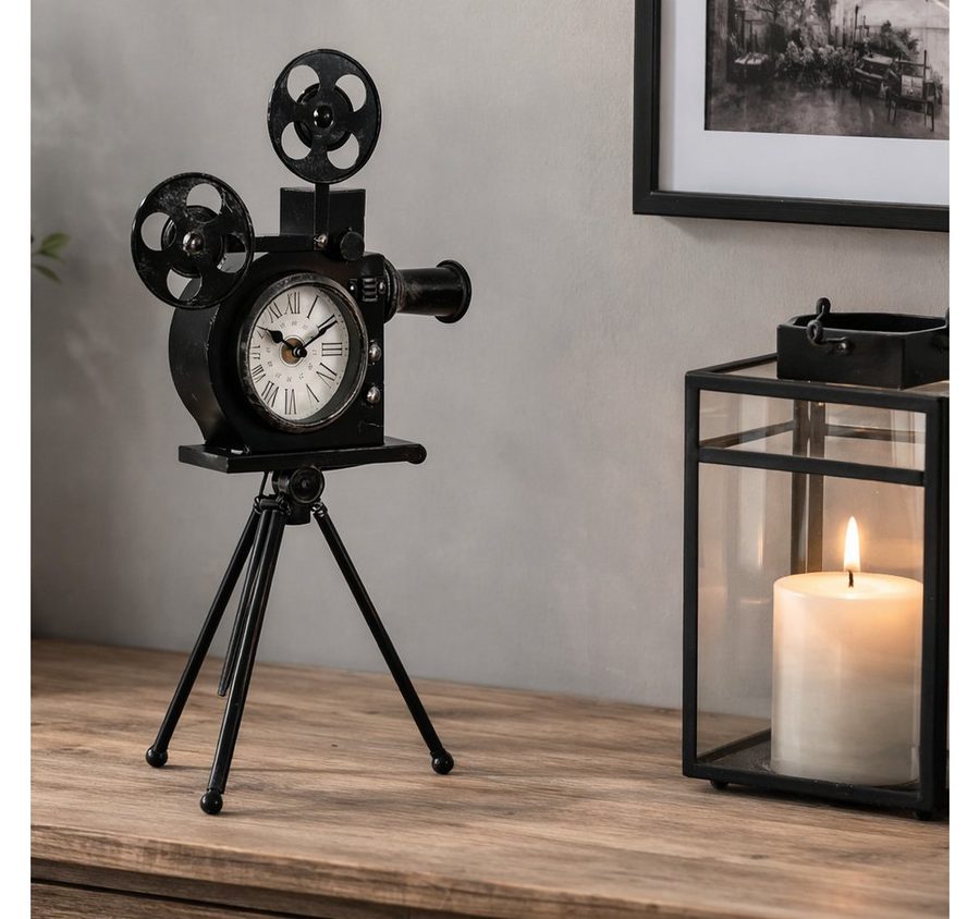 MF Tischuhr Camaro Standuhr Videokamera Schwarz Metall